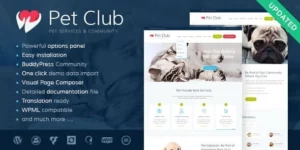 Pets Club Pet Shop Breeding Veterinary WordPress Theme 2.3破解版主题