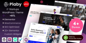 Plaby IT Startup Digital Services Agency Elementor WordPress Theme 2.3破解版主题