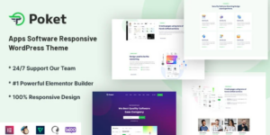 Poket – Apps Software Responsive WordPress Theme 1.0.7破解版主题