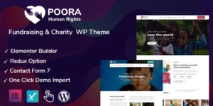 Poora Fundraising Charity WordPress Theme 1.0破解版主题