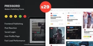 PressGrid Frontend Publish Reaction Multimedia Theme 1.2.3破解版主题