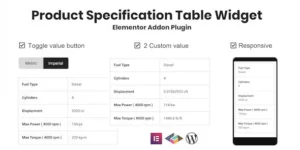 Product Specification Table Widget For Elementor 1.0.0破解版插件