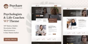 Psychare WordPress Theme for Psychologists Life Coaches 1.2.2破解版主题