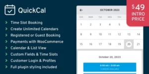 QuickCal Appointment Booking Calendar for WordPress 1.0.13破解版插件