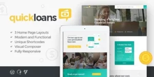 QuickLoans | Loan Company Banking Business WordPress Theme 1.4破解版主题