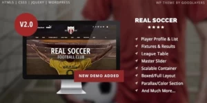 Real Soccer Sport Clubs WordPress 2.4.7破解版主题