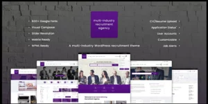 Recruitment Agency Multi Industry Responsive WordPress Theme 1.1.5破解版主题