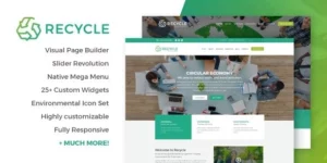 Recycle Environmental Green Business WordPress Theme 1.9.1破解版主题