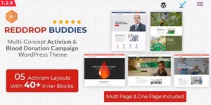 Reddrop Buddies – Multi-Concept Activism Blood Donation Campaign WordPress Theme 1.3.0破解版主题