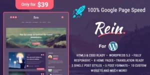 Rein Minimal Lightweight Dark Theme for WordPress 2.0.0破解版主题