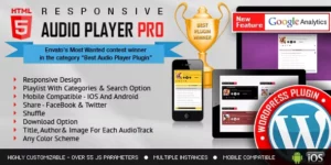 Responsive HTML5 Audio Player PRO WordPress Plugin 3.5.7破解版插件
