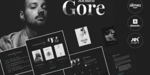 Richard Gore Stylish Writer Portfolio Template with Elementor Builder WordPress Theme 1.0.1破解版主题