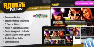 Rockit Now Music Band WordPress Theme 3.0破解版主题