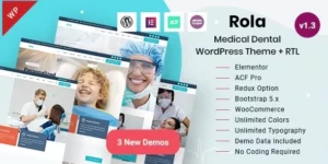 Rola Medical Health Dental Care WordPress Theme 2.1破解版主题