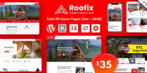 Roofix Roofing Services WordPress Theme 2.1.2破解版主题