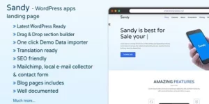 SANDYWP Apps Landing Page WordPress Theme 1.6破解版主题