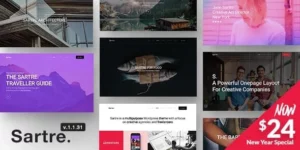 Sartre Responsive Multipurpose WordPress Theme for Creatives 1.1.32破解版主题