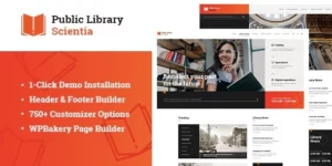 Scientia | Public Library Book Store Education WordPress Theme 1.0.5破解版主题