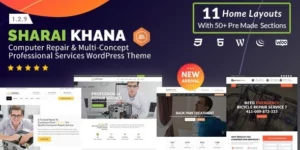 Sharai Khana Computer Repair Multi-Concept Professional Services WordPress Theme 1.3.0破解版主题