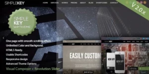SimpleKey One Page Portfolio WordPress Theme 2.5.4破解版主题