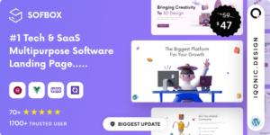 Sofbox  Tech SaaS Multipurpose Software Landing Page 5.0.4破解版主题