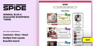 Spide Personal Blog Magazine WordPress Theme 1.0.4破解版主题