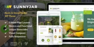 SunnyJar Smoothie Bar Healthy Drinks Shop WordPress Theme 1.3破解版主题