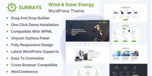 Sunrays – Solar Power Green Energy WordPress theme 1.0.0破解版主题