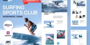 Surge Surfing Sports Club WordPress Theme 1.0.0破解版主题