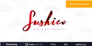 Sushico Sushi and Asian Food Restaurant WordPress Theme 1.1.1破解版主题