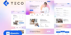 TECO IT Solutions Services Business Elementor WordPress Theme 1.1.0破解版主题