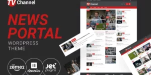 TVChannel News Portal Modern WordPress Elementor Theme WordPress Theme 1.0.1破解版主题