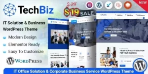 Techbiz IT Solution Business Consulting Service WordPress Theme 2.1破解版主题