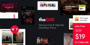 The Gig  – Stand-up Club Night Bar WordPress Theme 1.3.0破解版主题