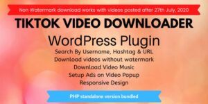 TikTok Video Downloader without Watermark WordPress Plugin | WordPress 2.2.1破解版插件