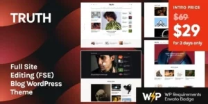 Truth Full Site Editing (FSE) Blog WordPress Theme 1.0.0破解版主题