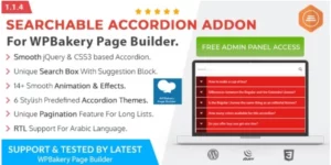 Ultimate Searchable Accordion WPBakery Page Builder Addon 1.2.3破解版插件