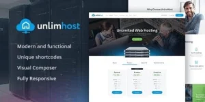 UnlimHost Web Hosting Internet Technology WordPress Theme 1.2.3破解版主题