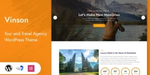 Vinson Tour and Travel Landing Page WordPress Theme 1.0.0破解版主题