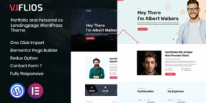 Vjflios Portfolios and Personal CV Landingpage WordPress Theme 1.0.0破解版主题