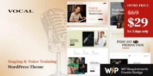Vocal Singing Voice Artist WordPress Theme 1.5.0破解版主题