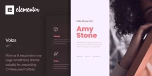 Volos One Page Resume WordPress Theme 1.2破解版主题