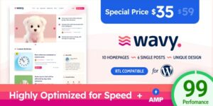 Wavy Modern Lightweight Blog for WordPress 1.5.0破解版主题