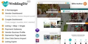 WeddingDir Directory Listing WordPress Theme for Vendor / Supplier 1.1.4破解版主题