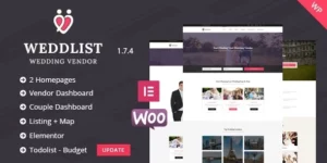 Weddlist Wedding Vendor Directory WordPress Theme 1.7.4破解版主题
