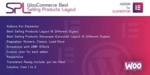 WooCommerce Best Selling Products Layout for Elementor WordPress Plugin 1.0破解版插件