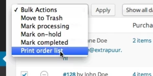 WooCommerce Print Order List 1.5.9破解版插件