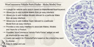 WooCommerce Vehicle Parts Finder Year/Make/Model/Engine/Category/Keyword 3.4破解版插件
