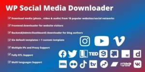 WordPress Social Media Downloader Plugin 3.1.0破解版插件