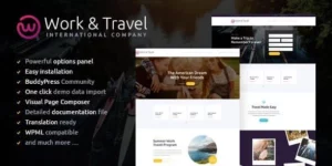 Work Travel Company Youth Programs WordPress Theme 1.2破解版主题